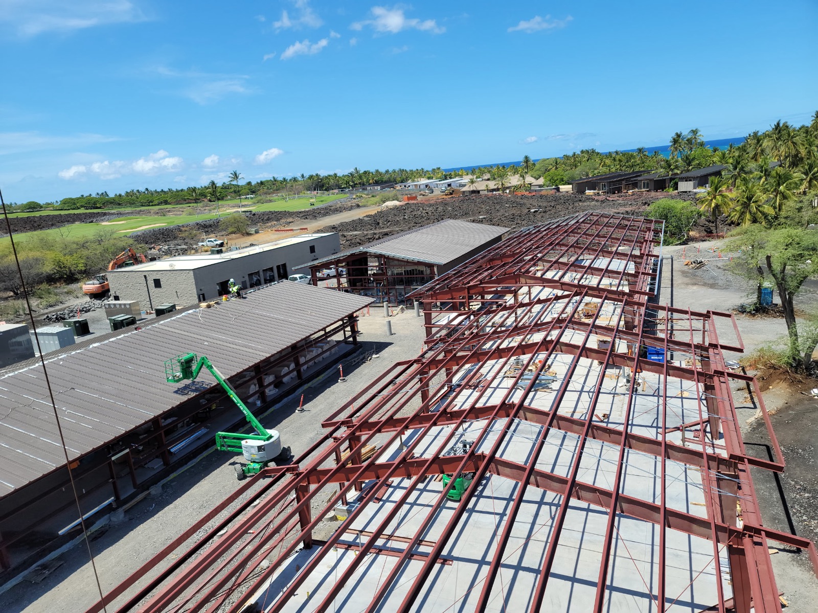 Roof framing at the Mauna Kea Hotel Spa