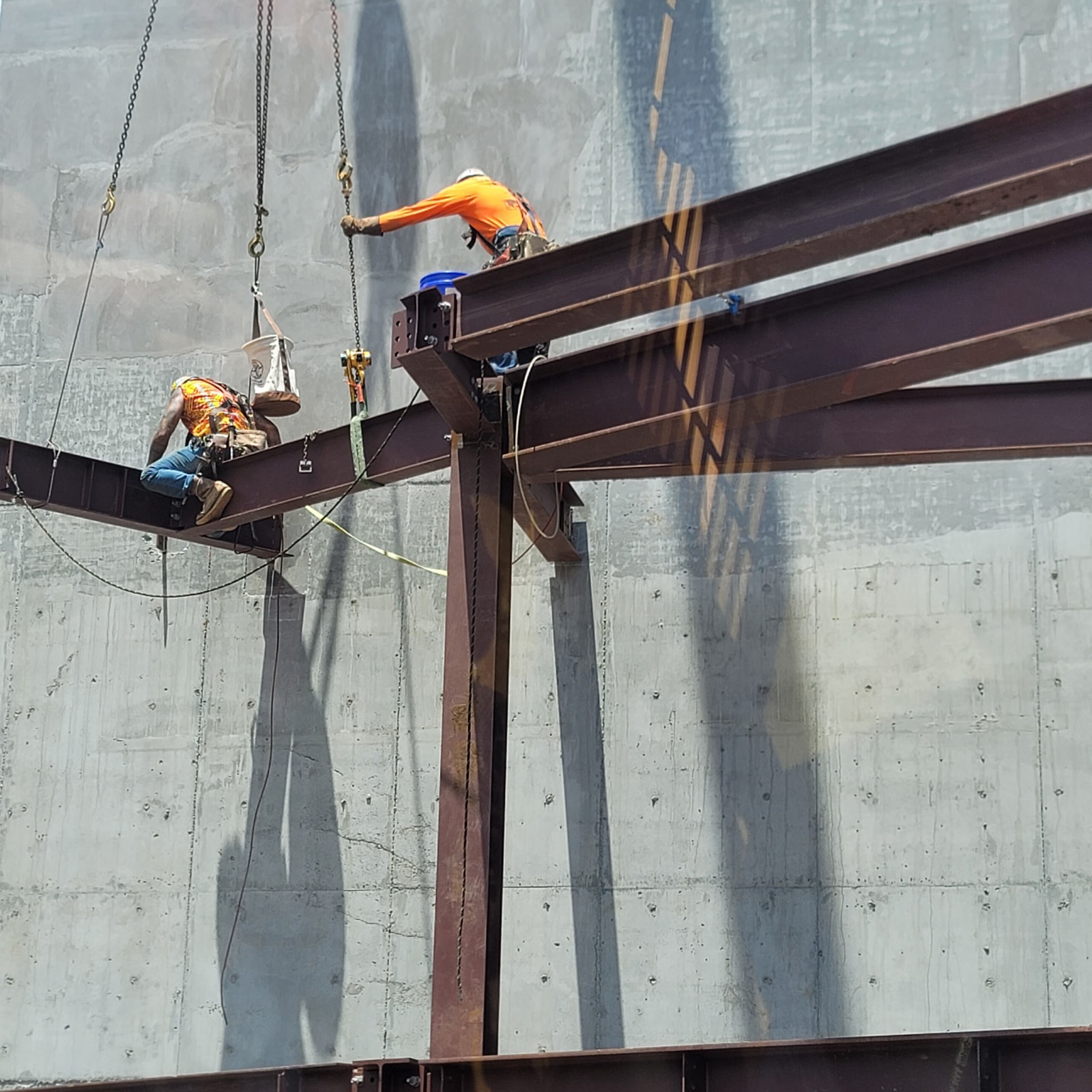 Bar joists and framing for the gym roof at Liliuokalani Center