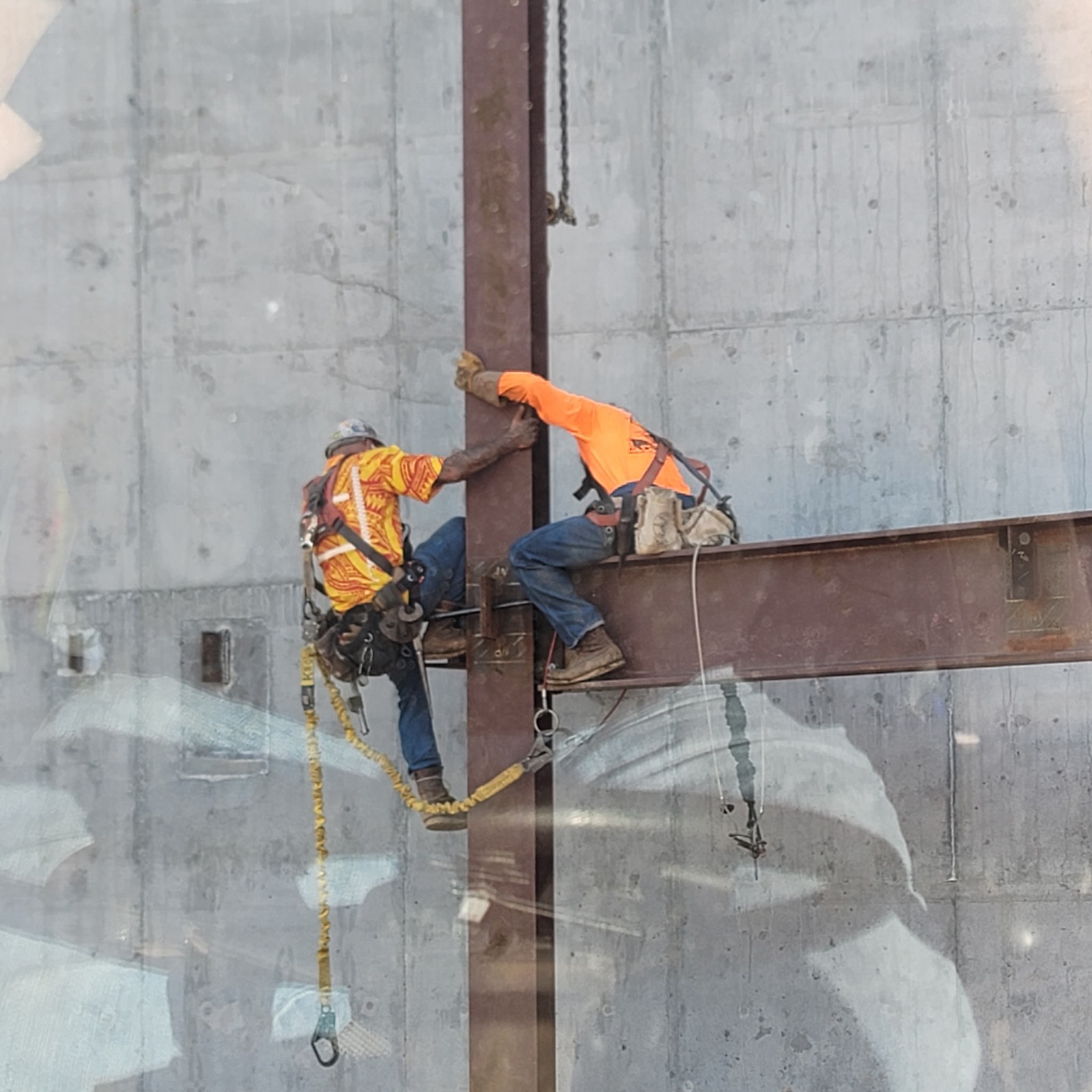 Bar joists and framing for the gym roof at Liliuokalani Center