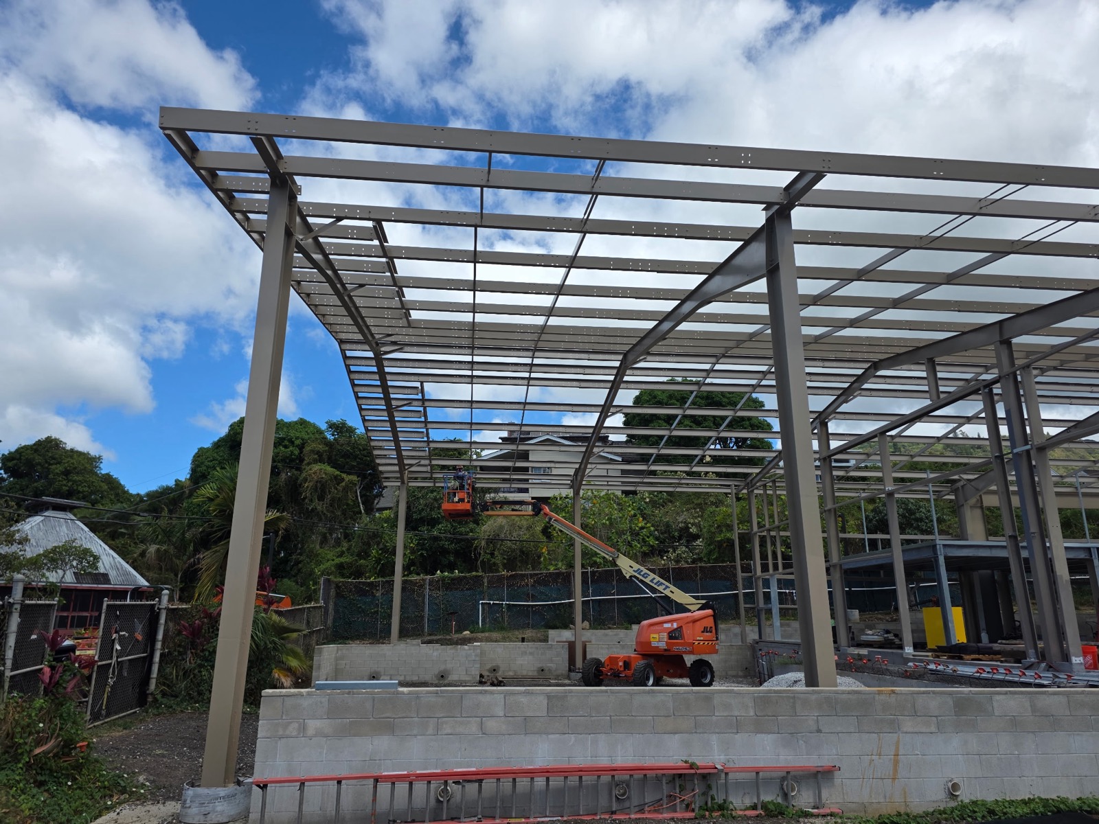 Frames for the canopies at the HART stations for the rail