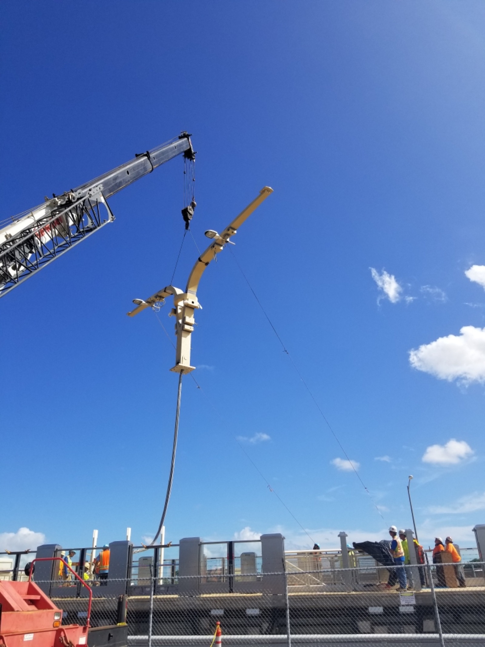 Frames for the canopies at the HART stations for the rail